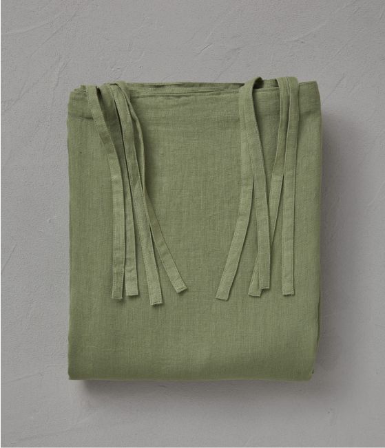 Vert jade duvet cover stone washed linen