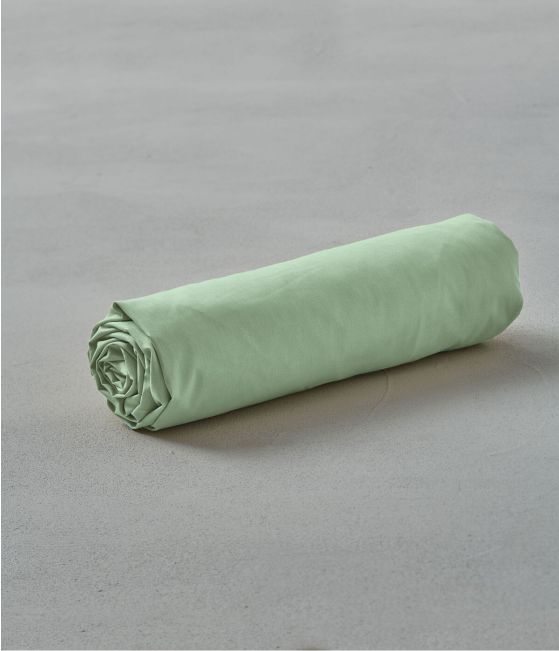 Cotton fitted sheet Vert romarin