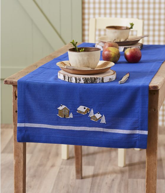 Table runner 50x150 Au coeur de la vallée bleu
