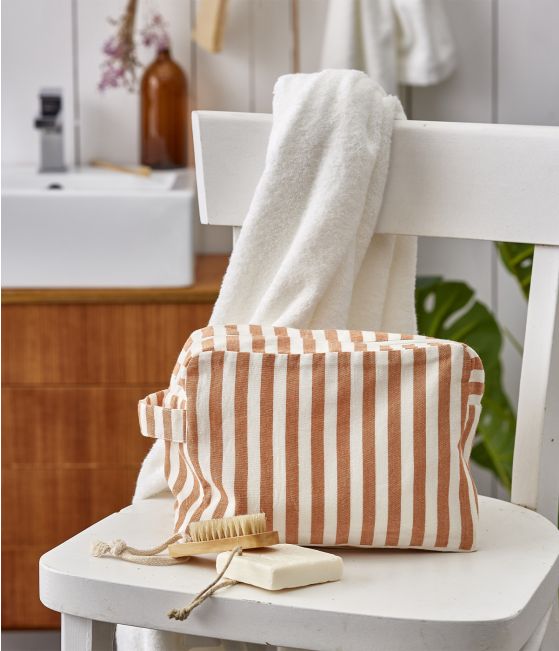 Orange toilet bag Le grand bain rayé orange