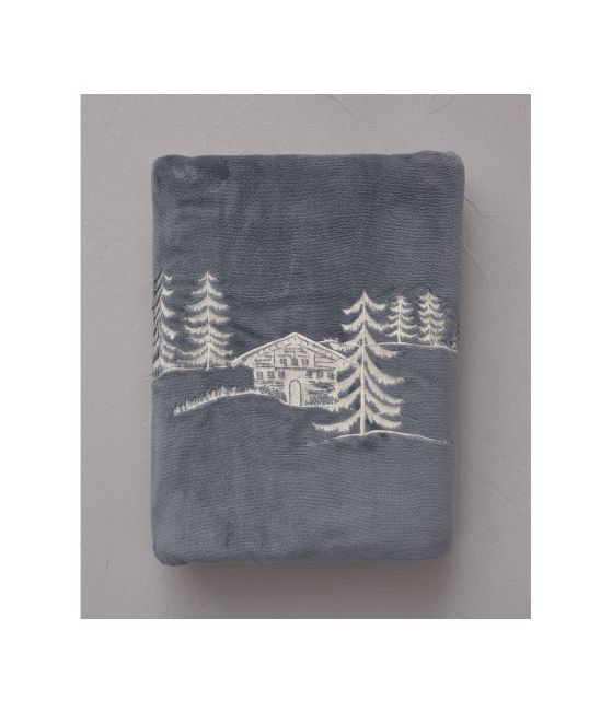 Polar fleece blanket Chalets d'alpage 150x200 cm