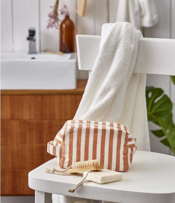 Orange toilet bag Le grand bain rayé orange