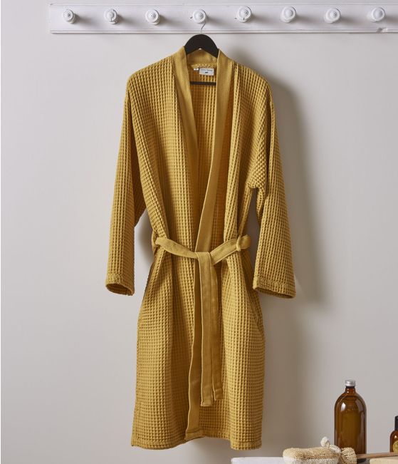 Kimono honeycomb Bain de minuit yellow