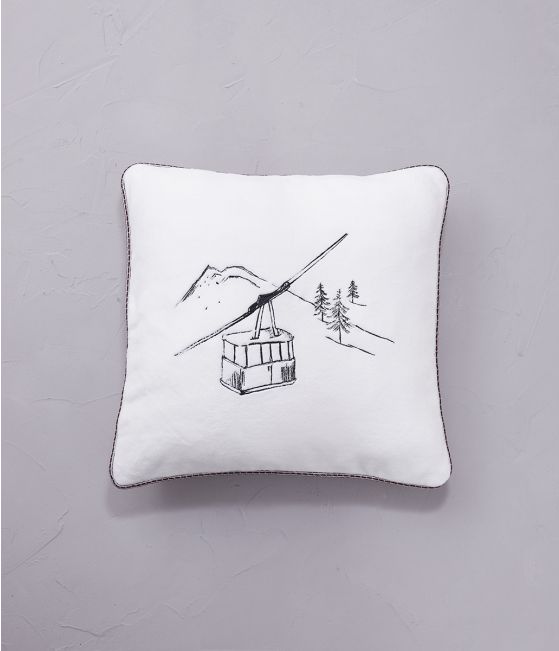 Fleece cushion cover En piste 45x45 cm