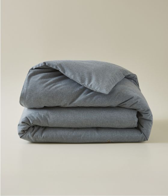 Cotton flannel embroidered duvet cover