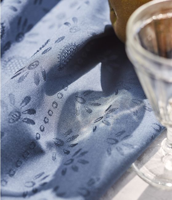 Ink blue damask tablecloth Eloges