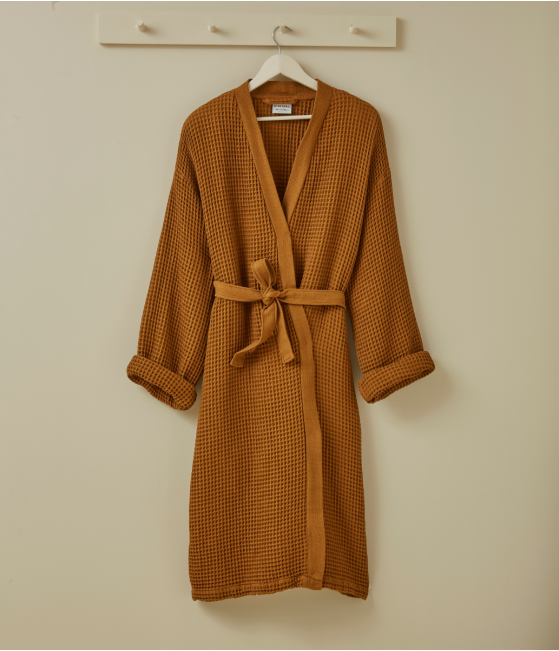 Moka honeycomb bathrobe Bain de minuit
