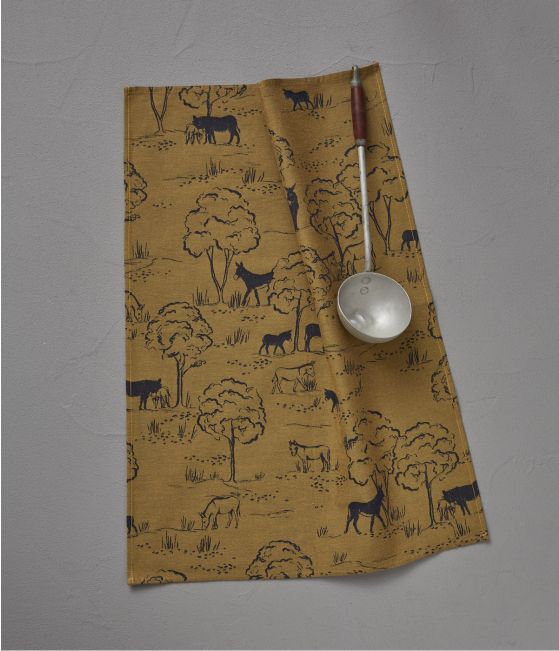 Jacquard tea towel Cévennes jaune 50x70cm