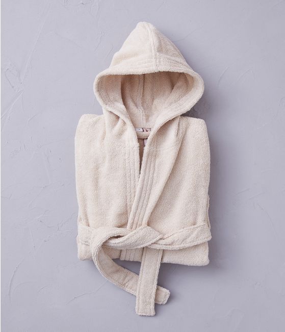 Child bathrobe seed beige