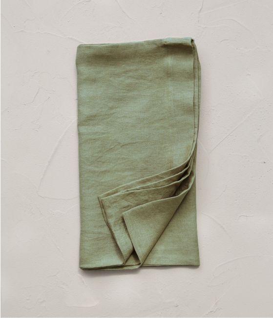 Bolster case stone-washed linen Vert jade 43x185cm