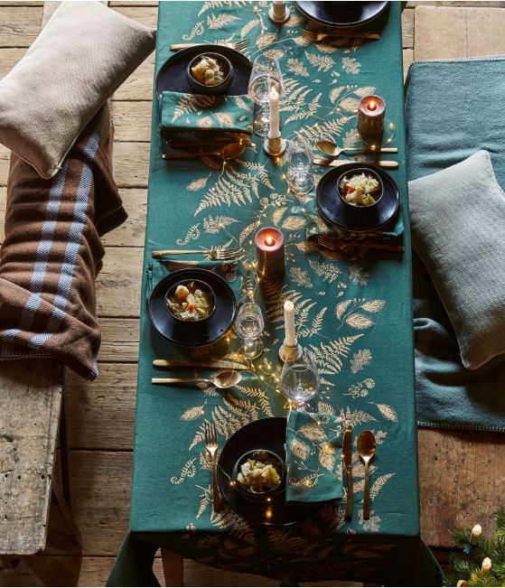 Table linen Forêt enchantée vert