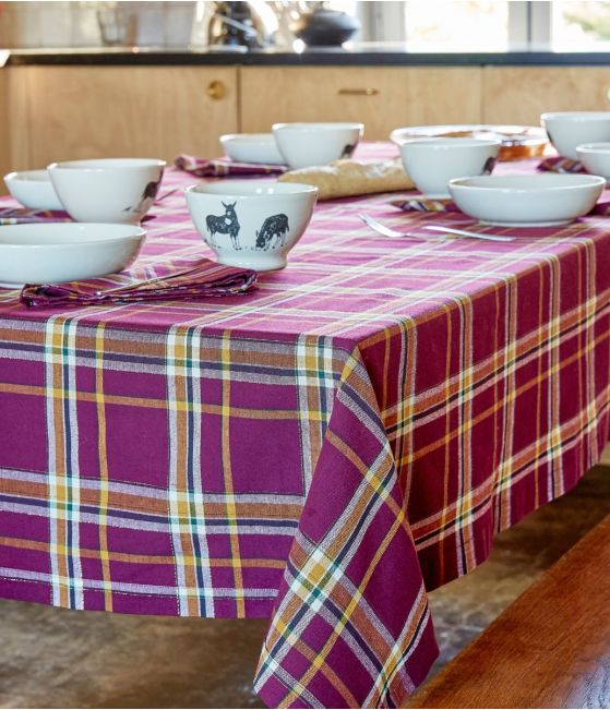 Table linen Forêt enchantée carreaux