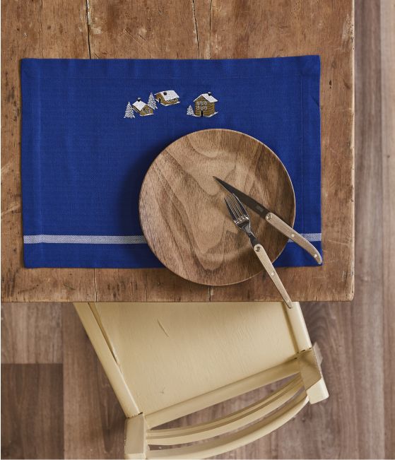 Table mat Au coeur de la vallée bleu