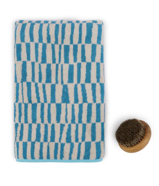 Fancy shower towel Piscine bleu
