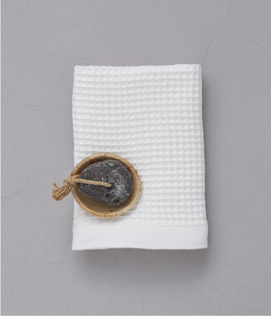 Honeycomb towel 50x100 cm Bain de minuit white