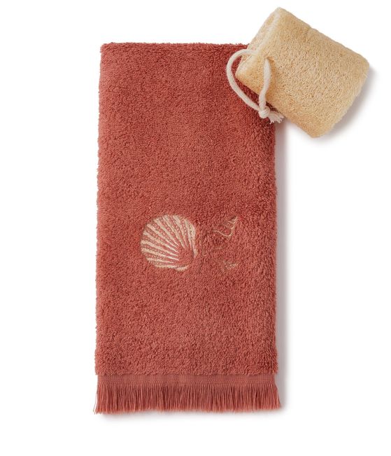 Fancy guest towel Trésor nacré rose