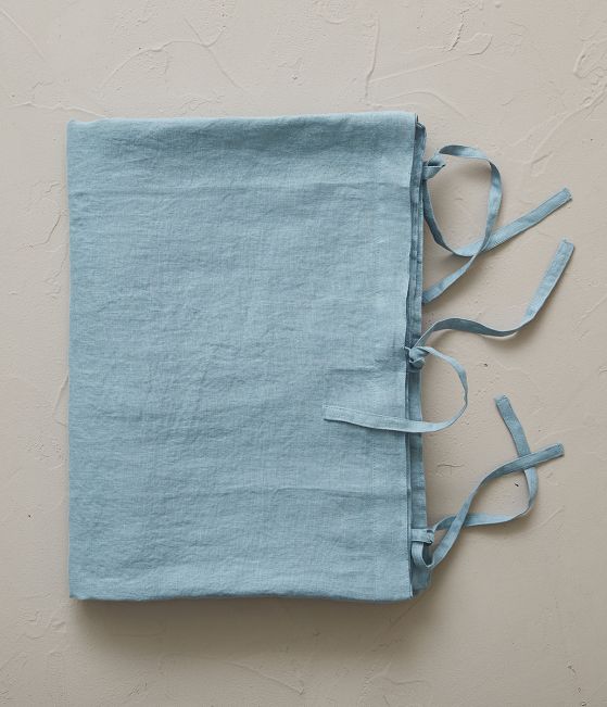 Blue cap stone washed linen duvet cover