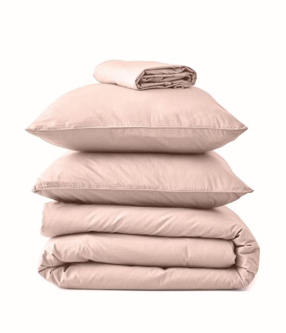 Washed percale Nude pink