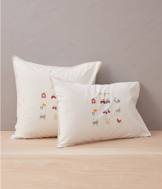 Printed pillowcase A la ferme