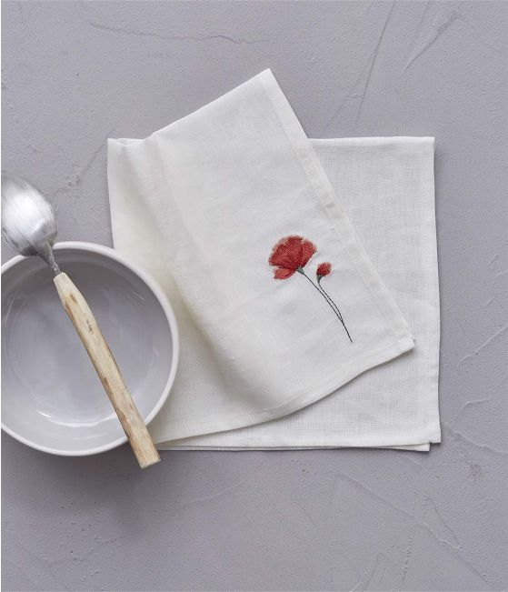 Red Florilège métis napkin