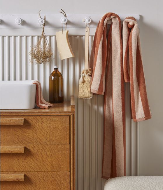 Set of bath linen Lines pink