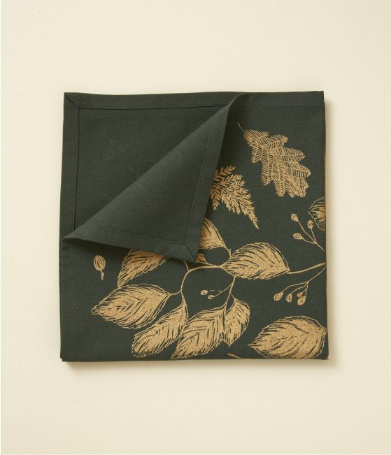 Printed napkin Forêt enchantée vert