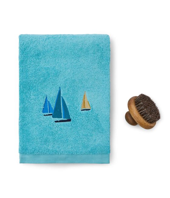 Fancy shower towel Escale turquoise