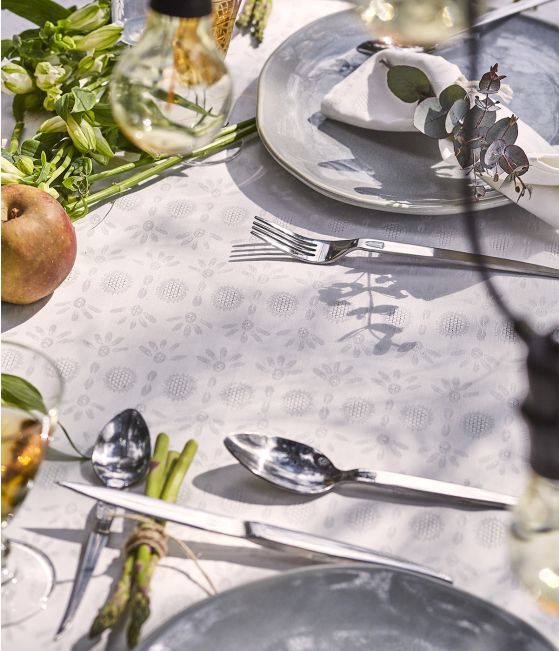 Shell white damask Eloges tablecloth