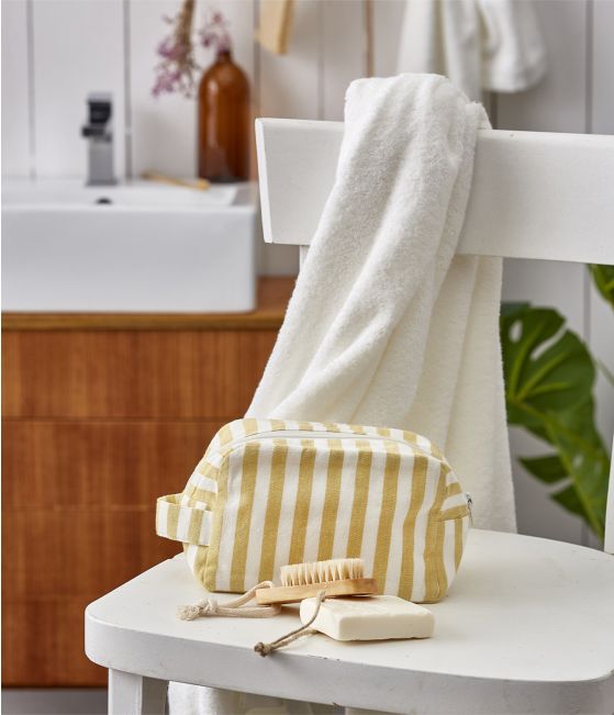 Petite trousse Le grand bain rayé jaune