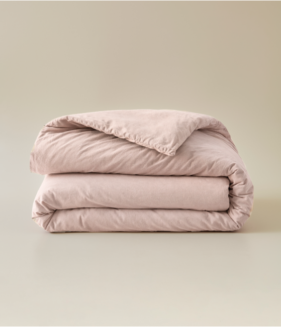 Duvet cover washed percale nude pink