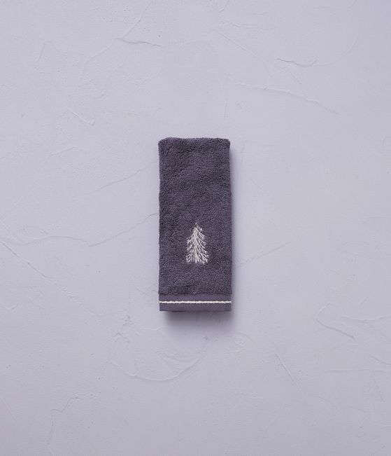 Embroidered guest towel 30x50 Peaks lauze gray