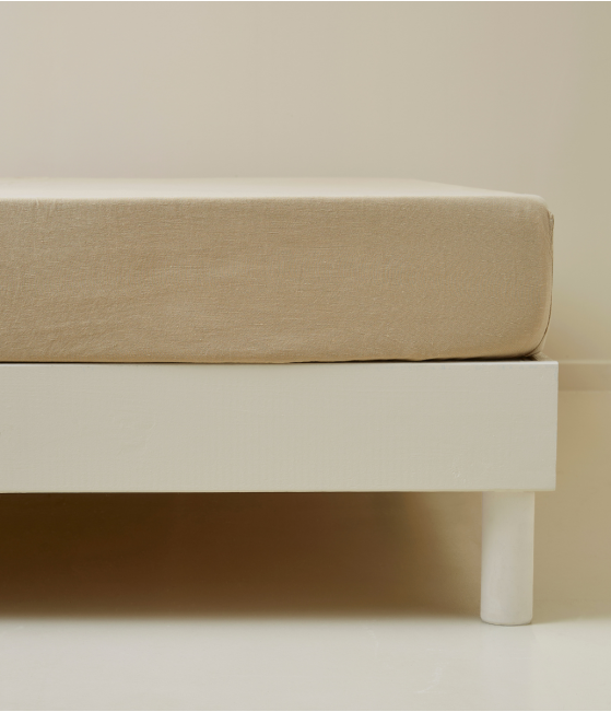 Natural fitted sheet linen lyocell