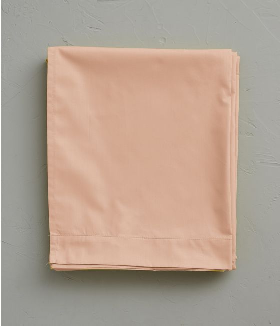 Peach pink percale flat sheet