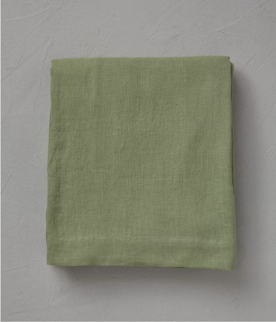 Vert jade stone washed linen flat sheet