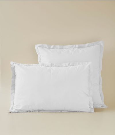 White cotton pillowcase