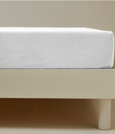 White percale fitted sheet
