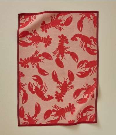 Tea towel Bonne pêche rouge