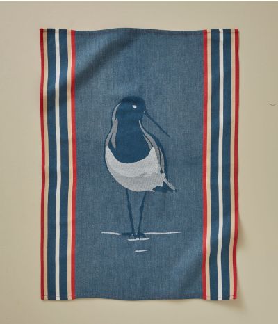 Tea towel Marée basse bleu