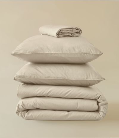 Washed percale Beige épeautre