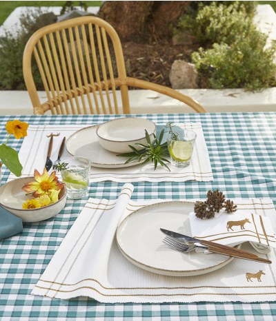 Bistrot table linen green
