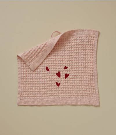 Waffle square Jolis coeurs pink