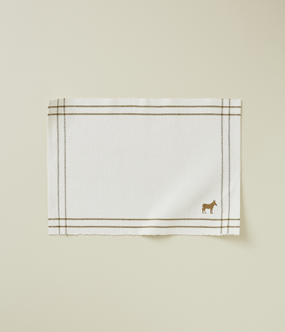 Ribbed table mat RDV au pré mascarpone