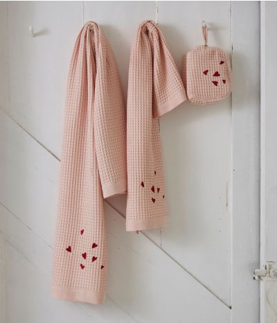 Pink honeycomb bath set Jolis coeurs