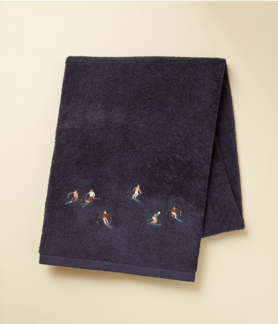 Bath sheet 100x150 fantaisie Après-ski bleu