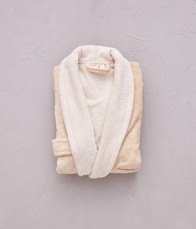 Bi-material children kimono Walnut