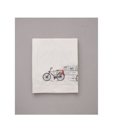 Embroidered flat sheet Amsterdam