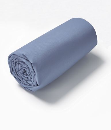 Cotton fitted sheet blue belle île