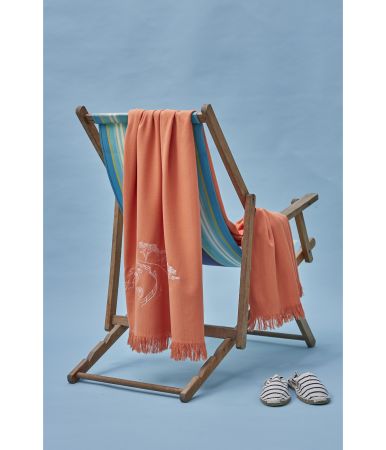 Fouta Journée mer orange 100x170cm
