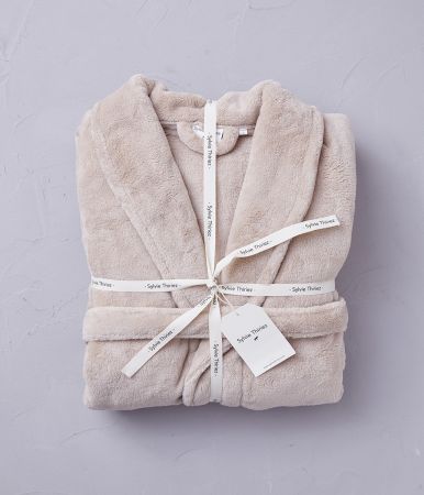 Men's fleece kimono Beige string