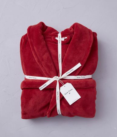 Men's fleece kimono Love red
